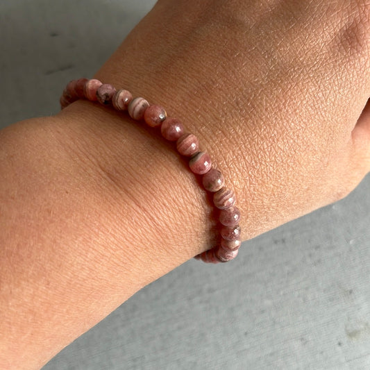 Bracelet RHODOCHROSITE pierres boules 5 mm