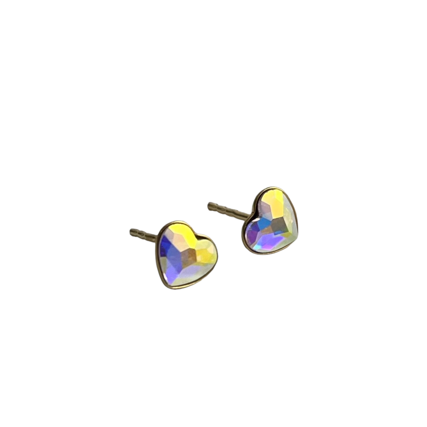 Boucles d'oreilles "puces" avec cristaux Swarovski, collection LISA, J001AB, argent doré