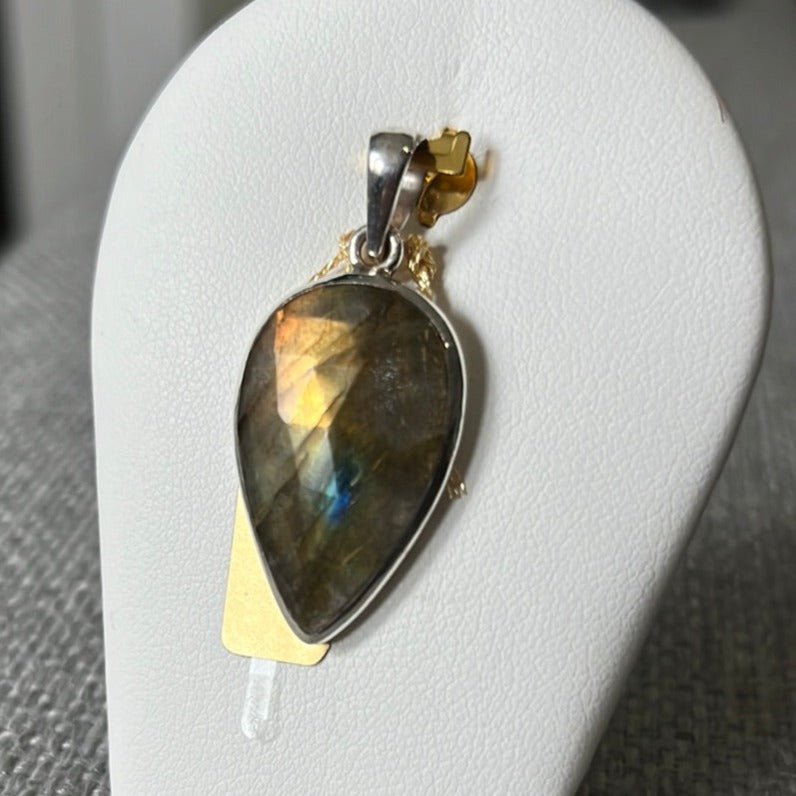 Pendentif en argent avec labradorite  PS099