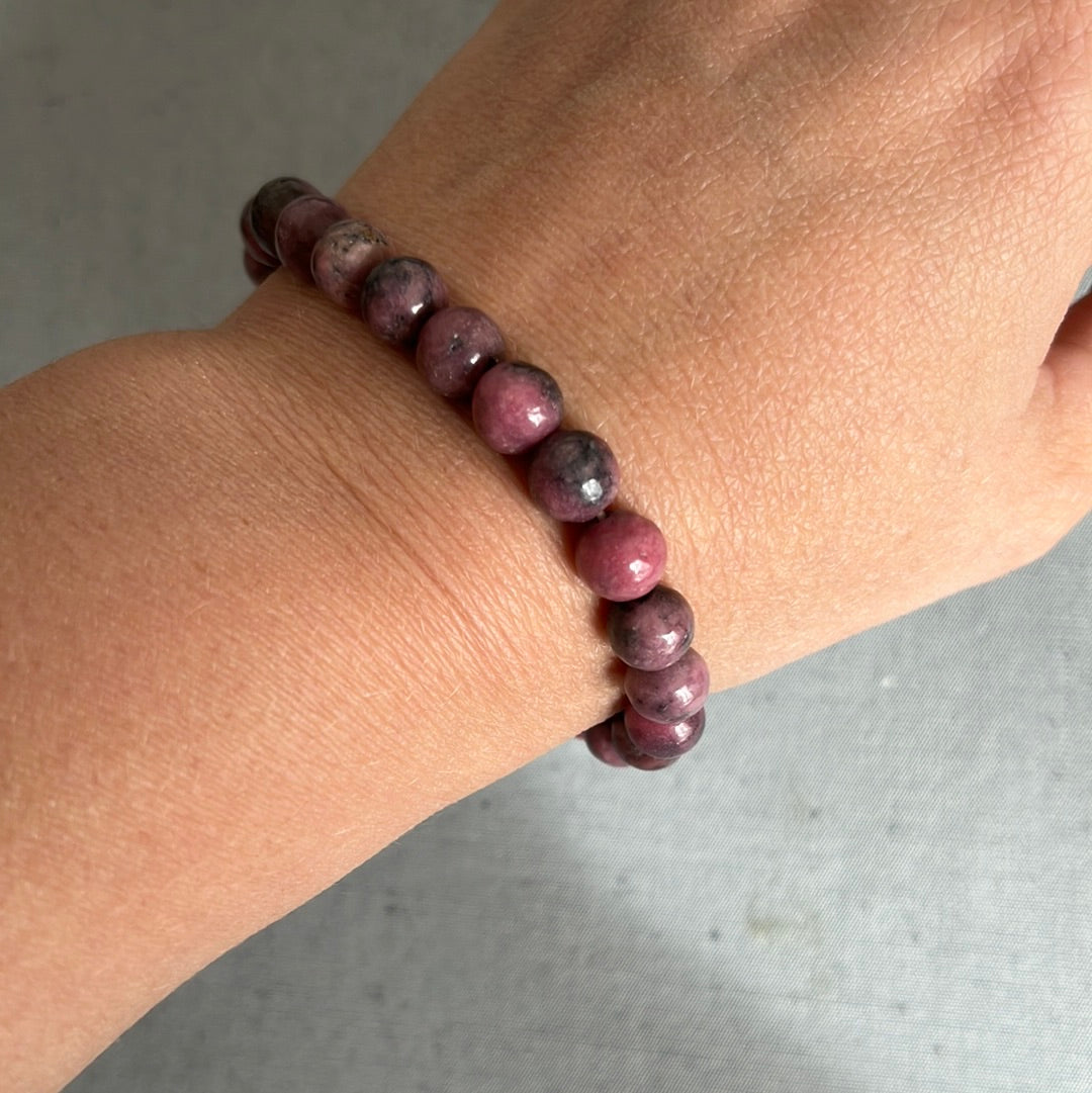 RHODONITE bracelet with 8 mm bead stones