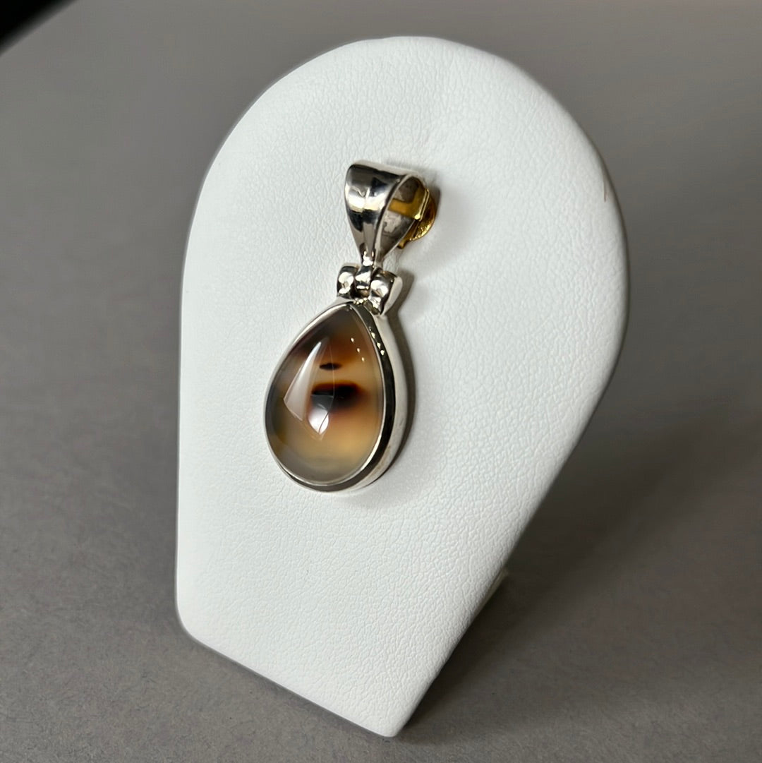 Pendentif en argent avec agate montana PS037