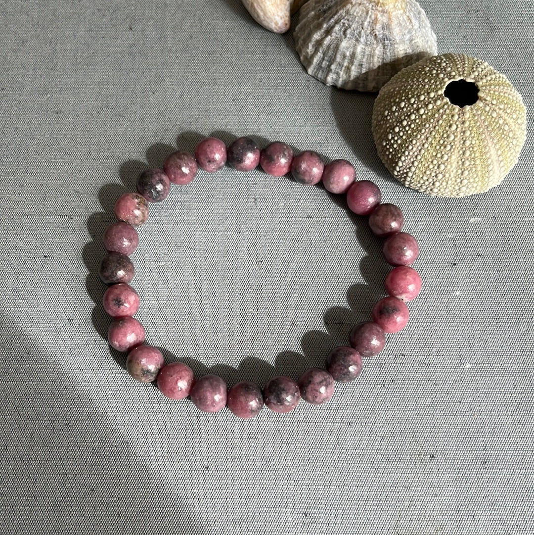 Bracelet RHODONITE pierres boules 8 mm