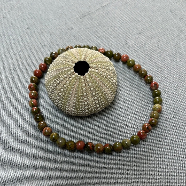 Bracelet UNAKITE pierres boules 4 mm