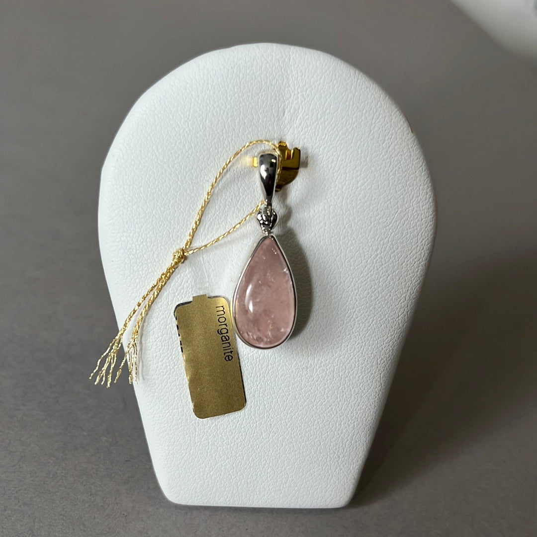 Silver pendant with morganite PS057