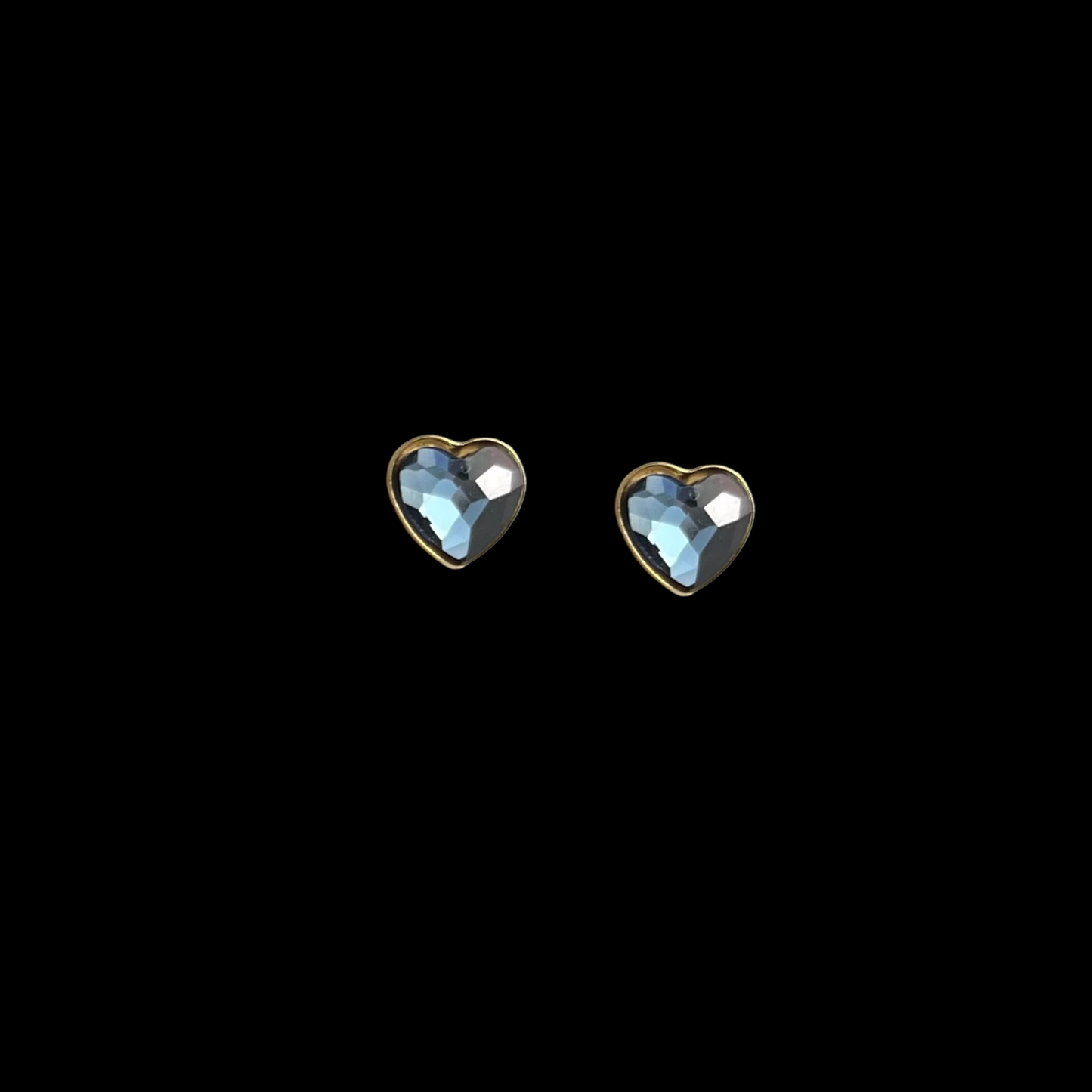 Boucles d'oreilles "puces" avec cristaux Swarovski, collection LISA, J266, argent doré