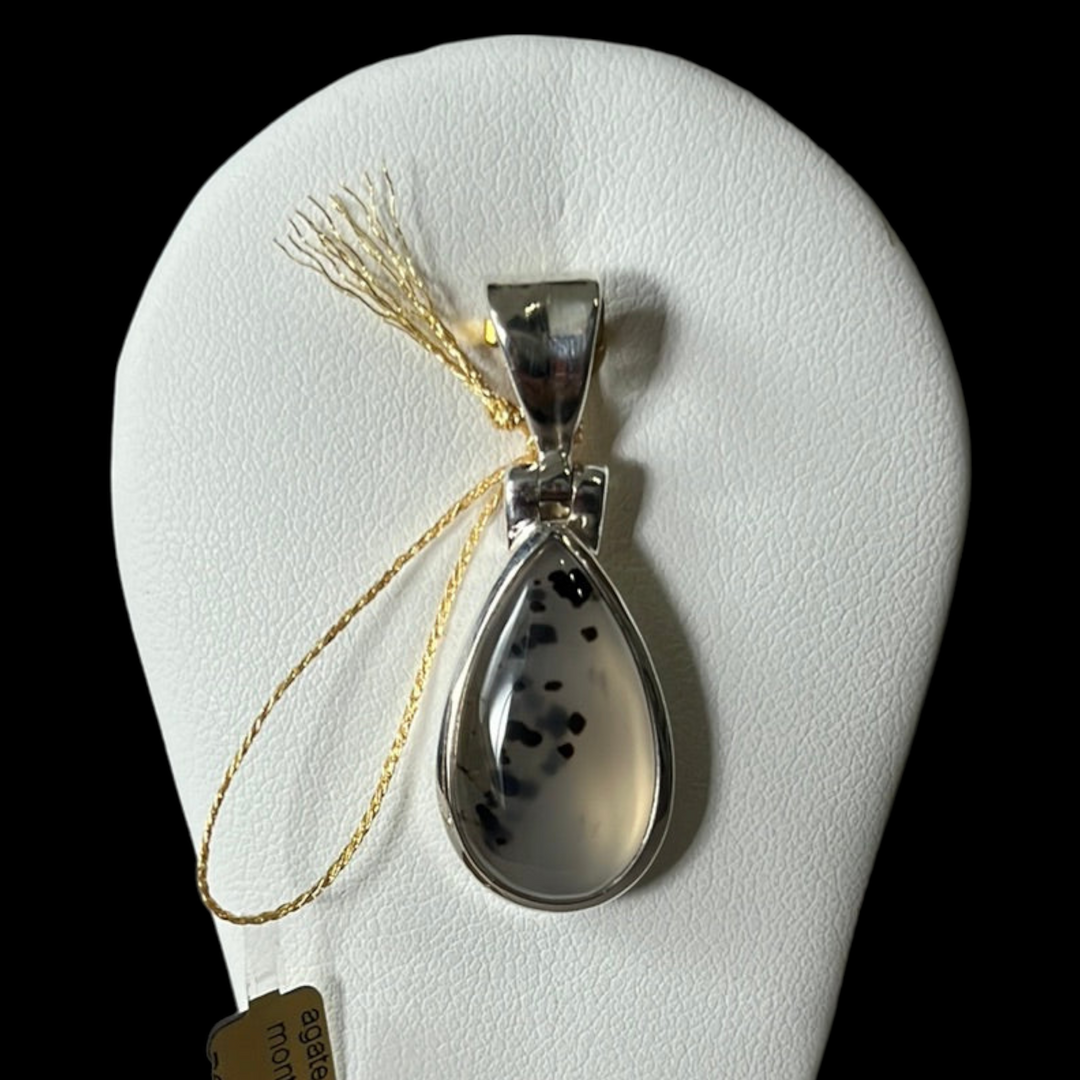 Pendentif en argent avec agate montana PS036