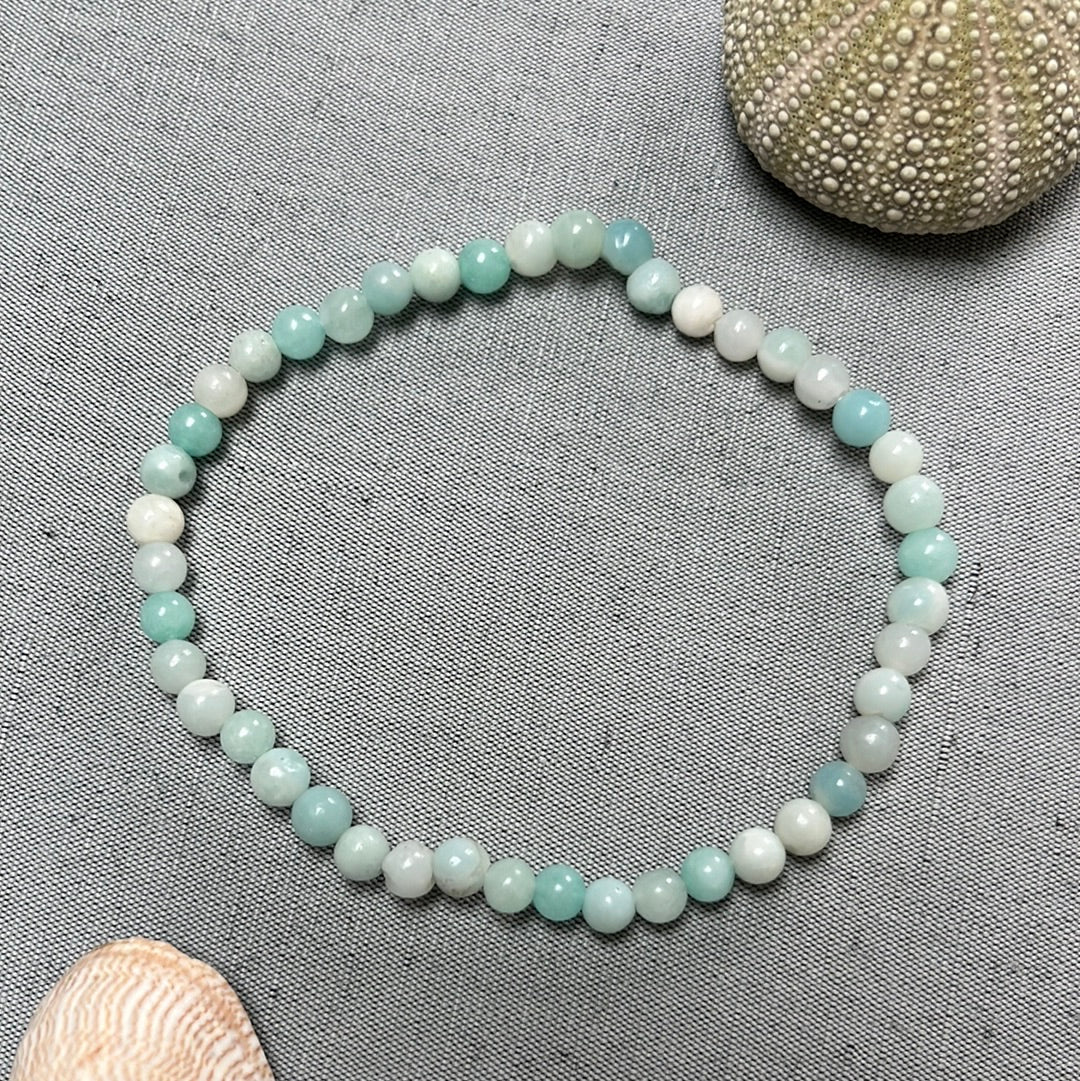 Bracelet AMAZONITE pierres boules 4 mm