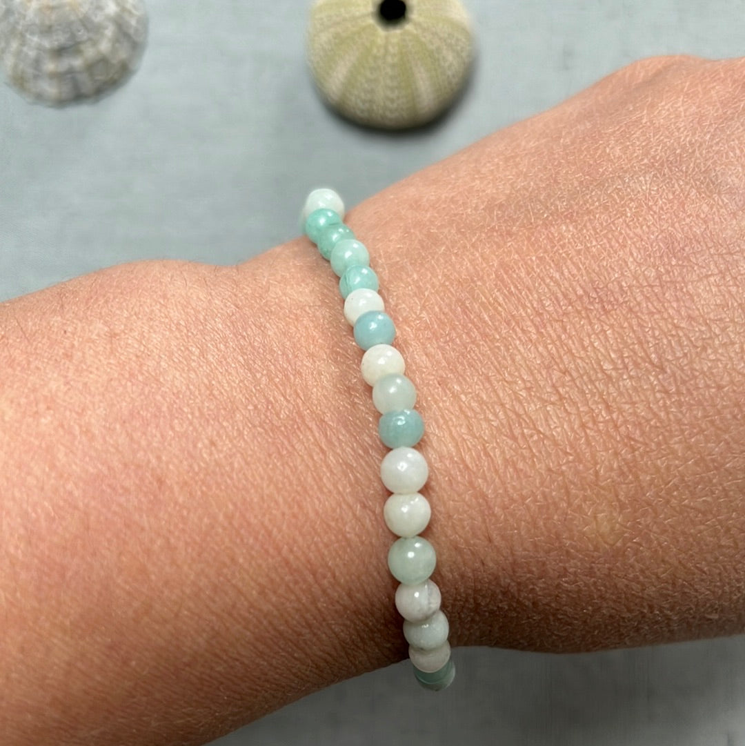 Bracelet AMAZONITE pierres boules 4 mm