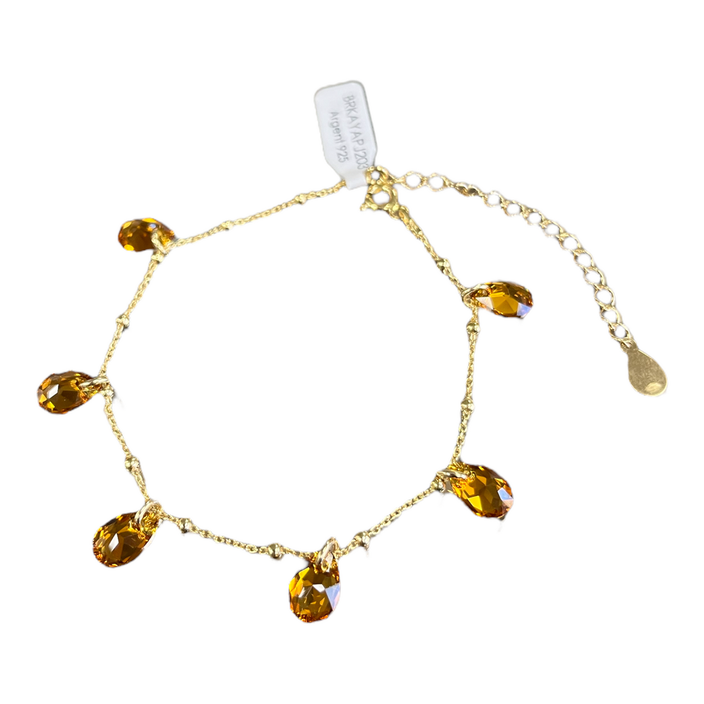 Bracelet  avec cristaux Swarovski, collection RAIN, 203, argent doré