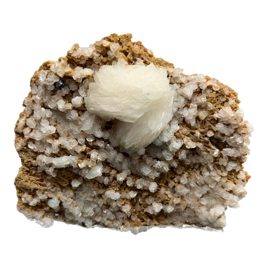 Millerite на доломите Barite, Calcite, Marcasite, Sphalerite Zollvere Germany M18W62