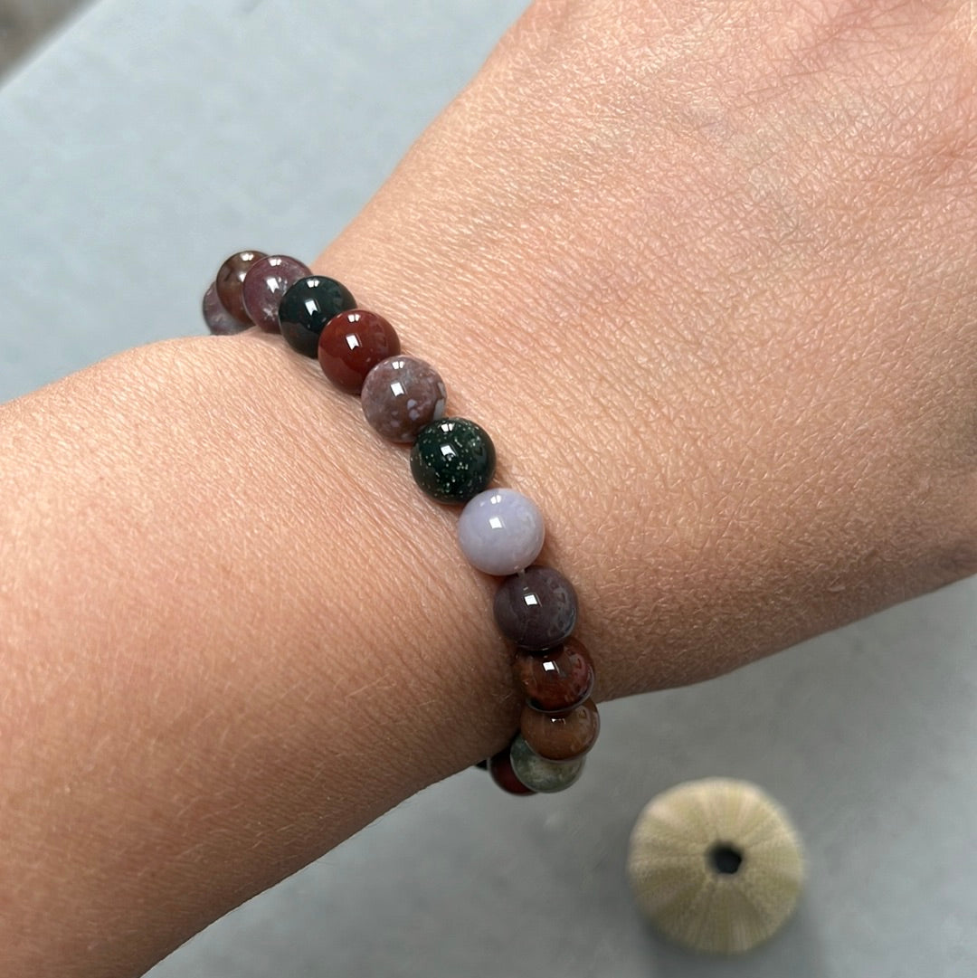 MULTICOLOR AGATE bracelet with 8 mm ball stones