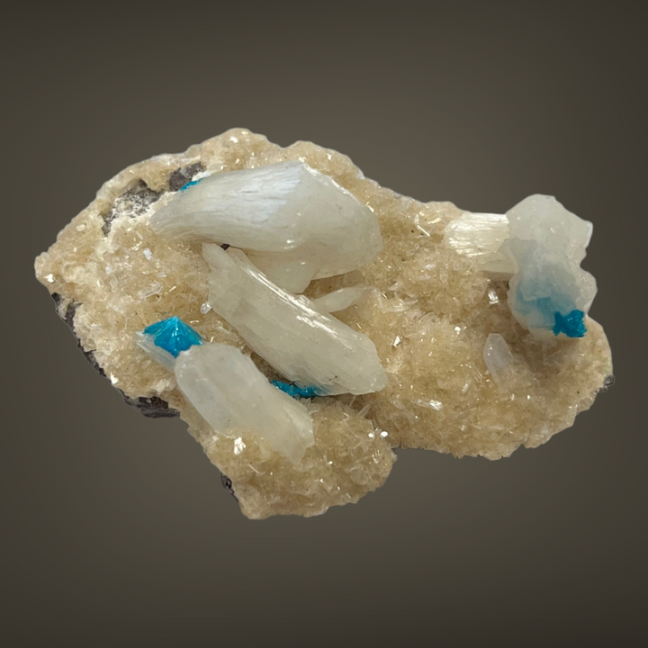 Cavansite inclusions dans stilbite Inde DW172