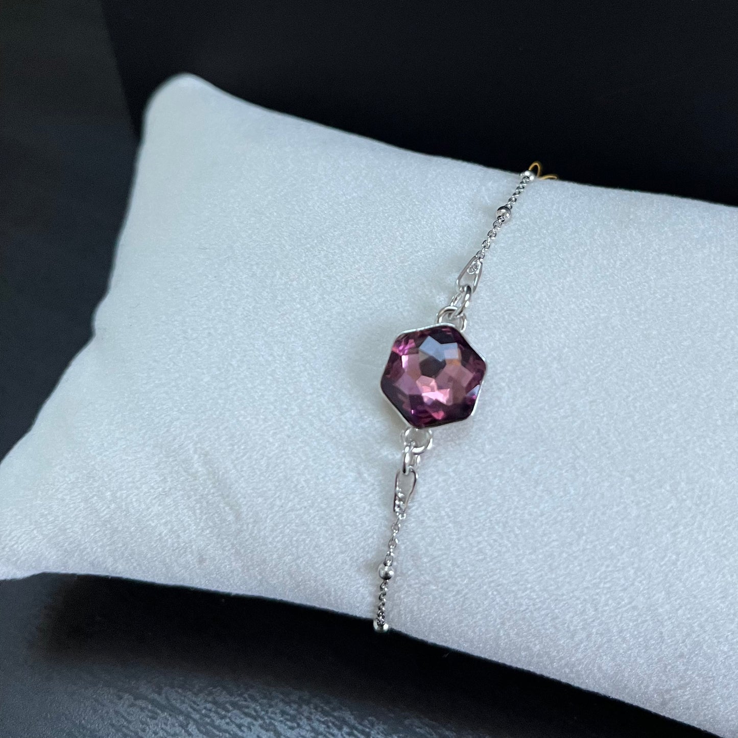 Bracelet  avec cristaux Swarovski, collection HONEY, rose antique, argent rhodié