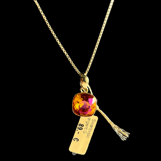 Collier avec cristaux Swarovski, collection KIM, rose astral, argent doré