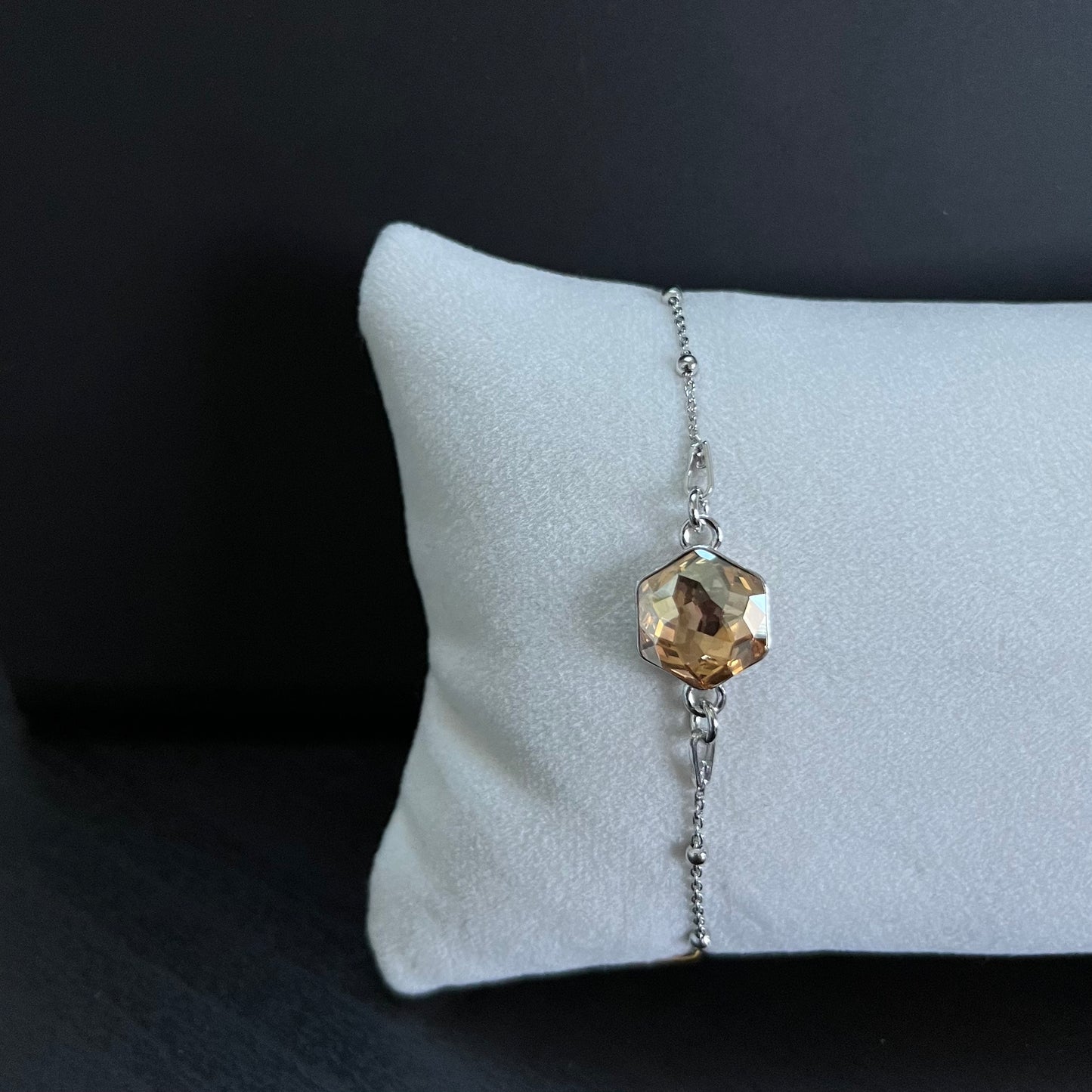 Bracelet  avec cristaux Swarovski, collection HONEY, jaune clair doré, argent rhodié